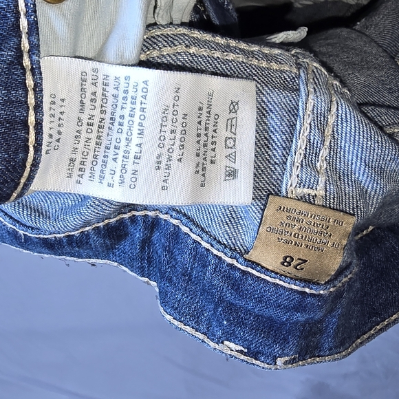 True Religion Blue Skinny Jeans with Distressed Details - Picture 3 of 3